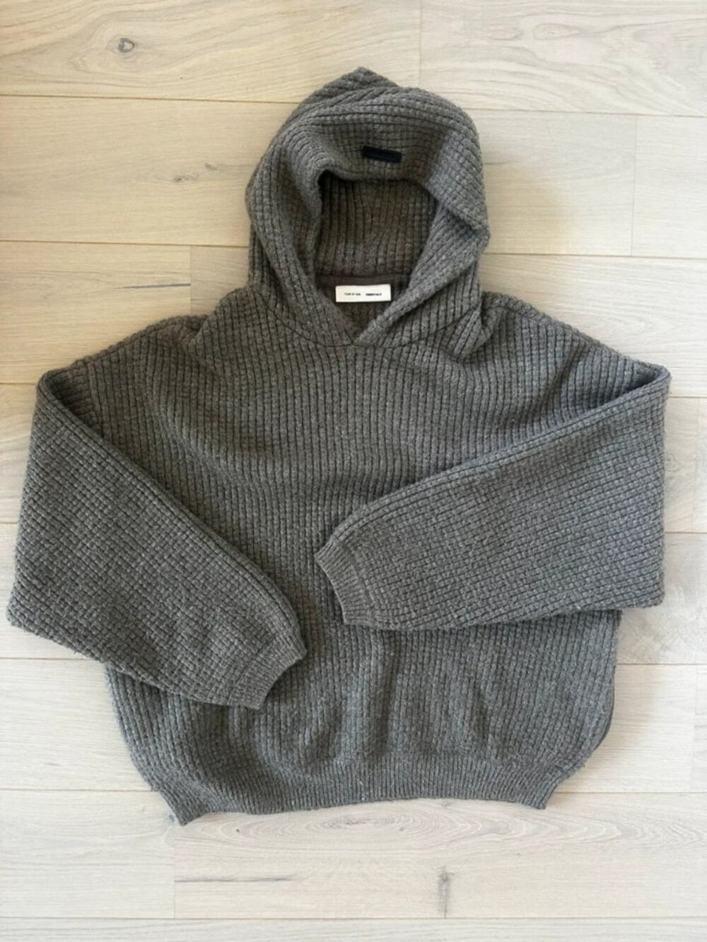Fear of God Essentials Knit Hoodie Grey Size L